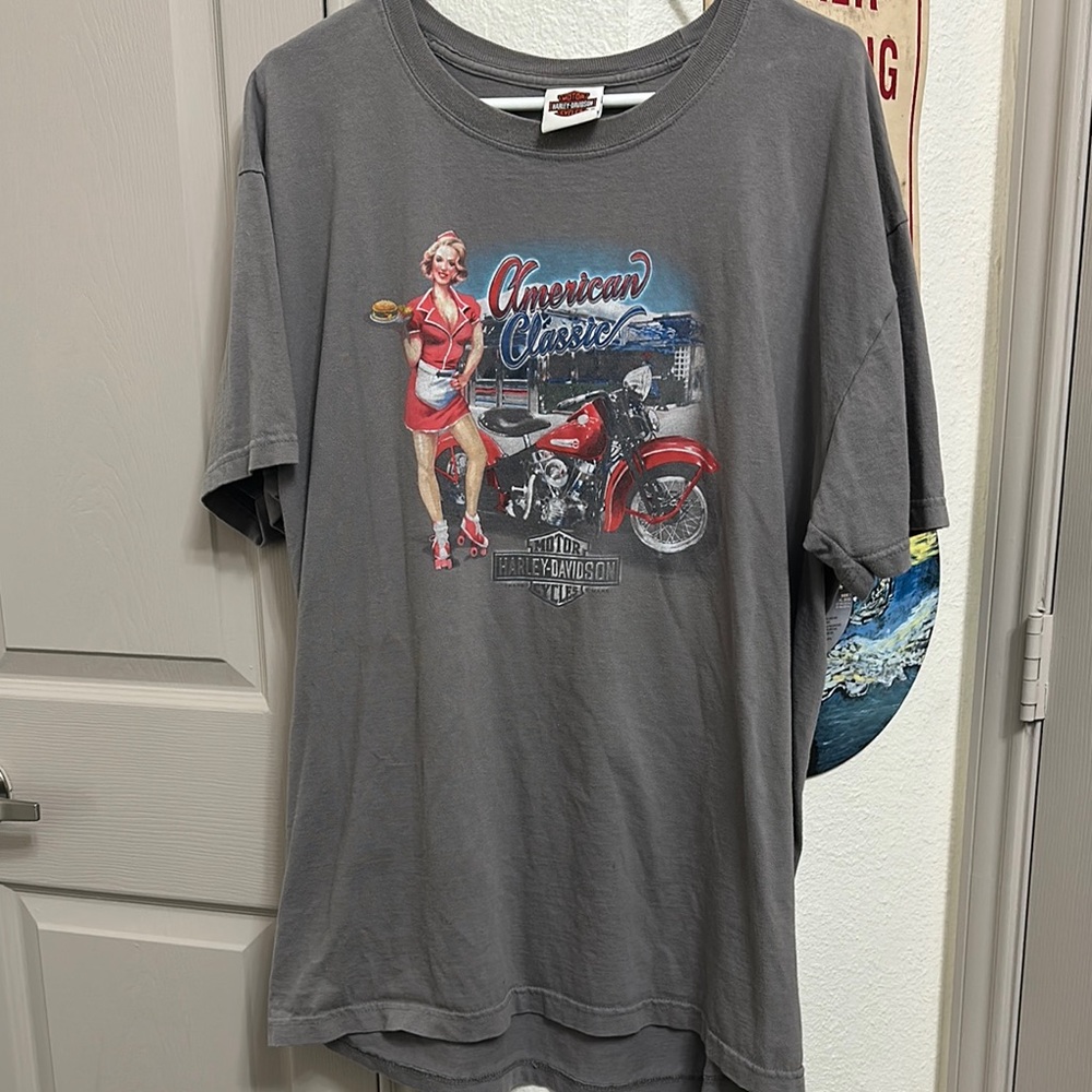 Harley-Davidson Gray Graphic T-Shirt American Classic Hollywood CA